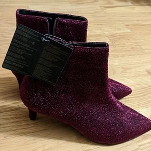 Forever 21 Magenta Sparkle Booties, Sz 9